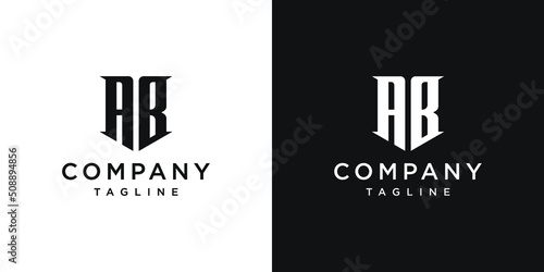 Creative Vintage Letter AB Monogram Logo Design Icon Template White and Black Background