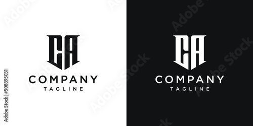 Creative Vintage Letter CA Monogram Logo Design Icon Template White and Black Background