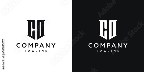 Creative Vintage Letter CD or CO Monogram Logo Design Icon Template White and Black Background