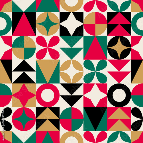 Geometric elements pattern for christmas and new year holidays.