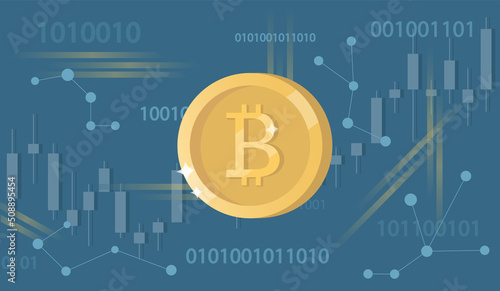 Bitcoin icon. Cryptocurrency concept in vector illustration.