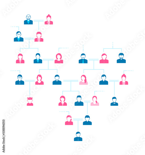 Family tree ( members of family ) vector illustration