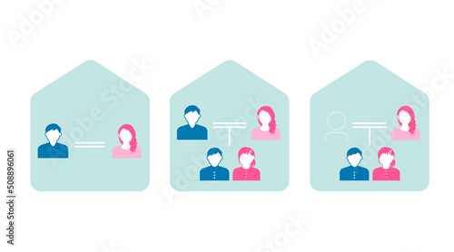 Definition of the nuclear family vector illustration