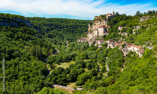 Foto Rocamadour set above the tributary of the River Dordogne, in France