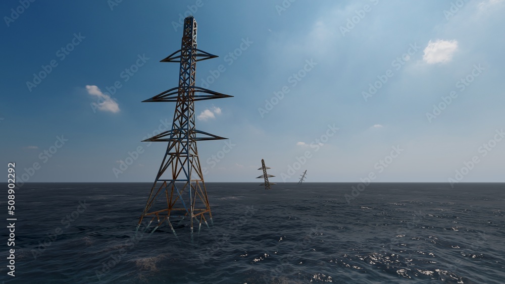 abandoned power grid at sea abandoned power grid at sea