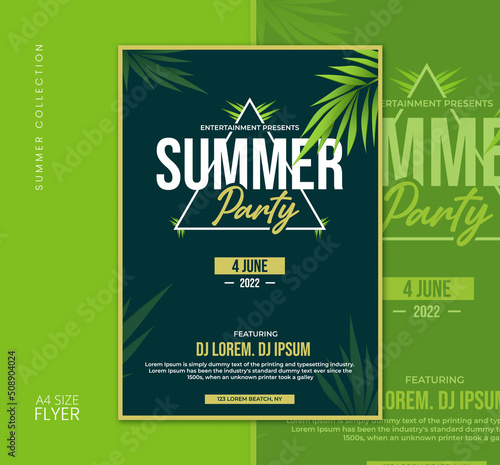 Summer Party flyer design, Summer Collection