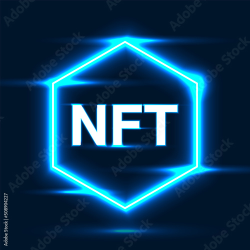 NFT futuristic digital background. Cryptocurrency concept