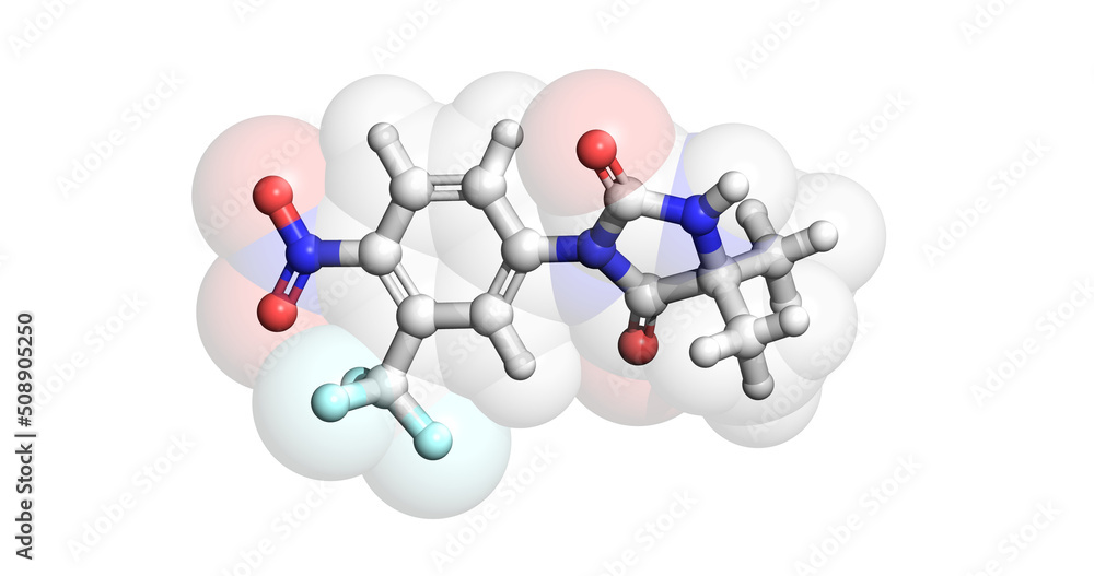Nilutamide, anticancer drug, 3D molecule Nilutamide, anticancer drug, 3D molecule