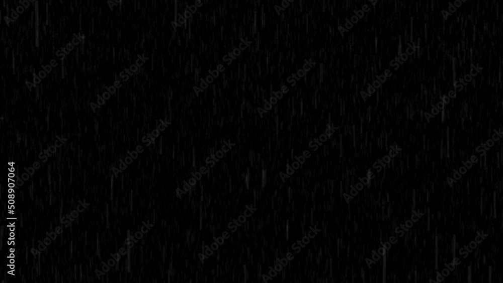 Falling Heavy Rain Overlay Loop Motion Graphic Background with green screen