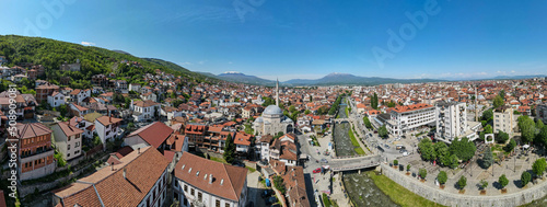 Drone view at the town of Prizren in Kosovo