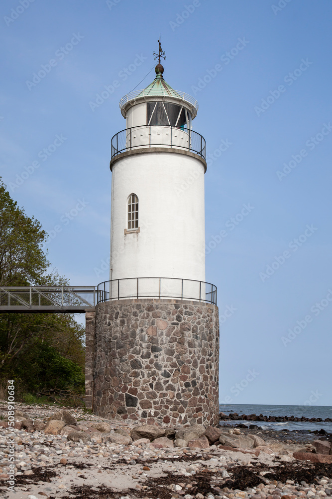 Lighthouse Taksensand Fyr, Als Island, Flensburg Fjord, South Denmark, Europe