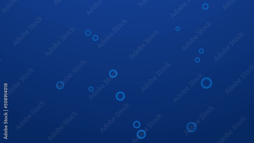 Water Bubbles filled carbon dioxide and float upwards animation in 4k. Background for blue water color Water Bubbles filled carbon dioxide and float upwards animation in 4k. Background for blue water color