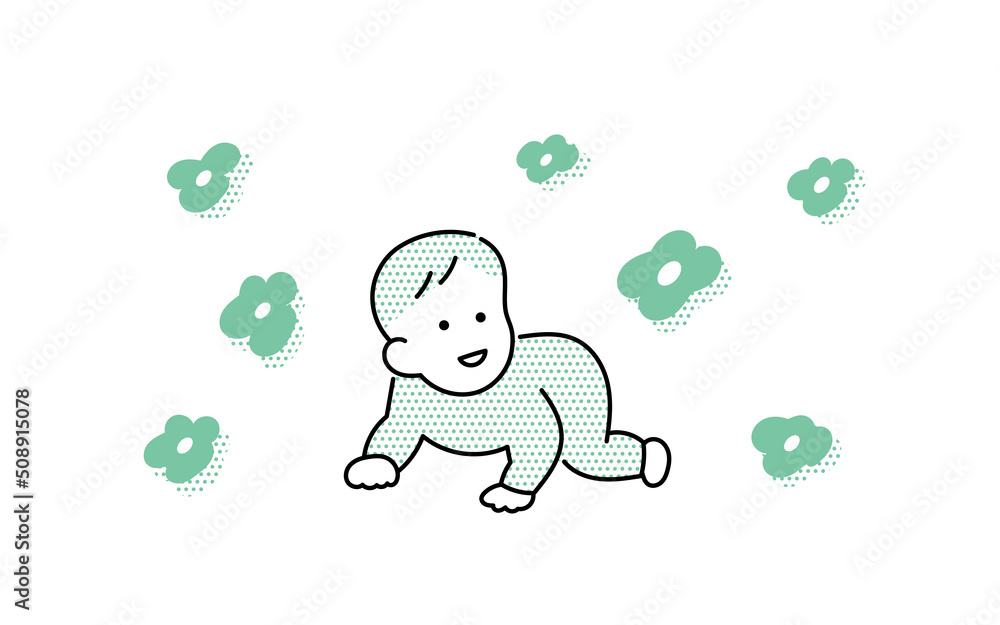 ベビーフェイス効果 かわいい赤ちゃんのイラスト Stock Vector Adobe Stock