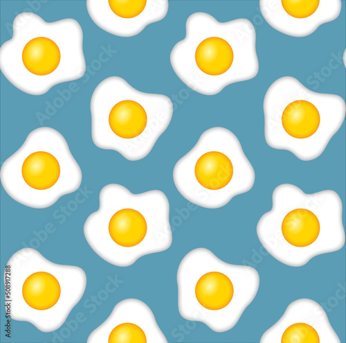Fried eggs food breakfast pattern seamless