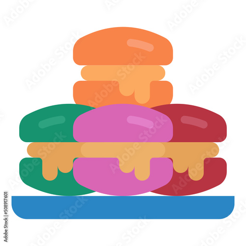 macaron flat icon