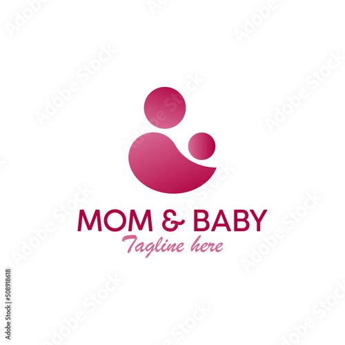 Mother and baby. Logo templates. Signs of maternal care. Symbol of parental love. Vector illustration. Mother and baby icon.