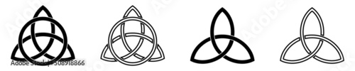 Celtic trinity knot vector icons set on white background. Celtic trinity symbol. Vector 10 EPS. photo