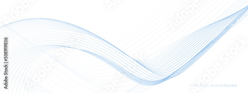 Abstract blue lines wavy on white background. Futuristic technology digital hi tech concept. Vector illustration