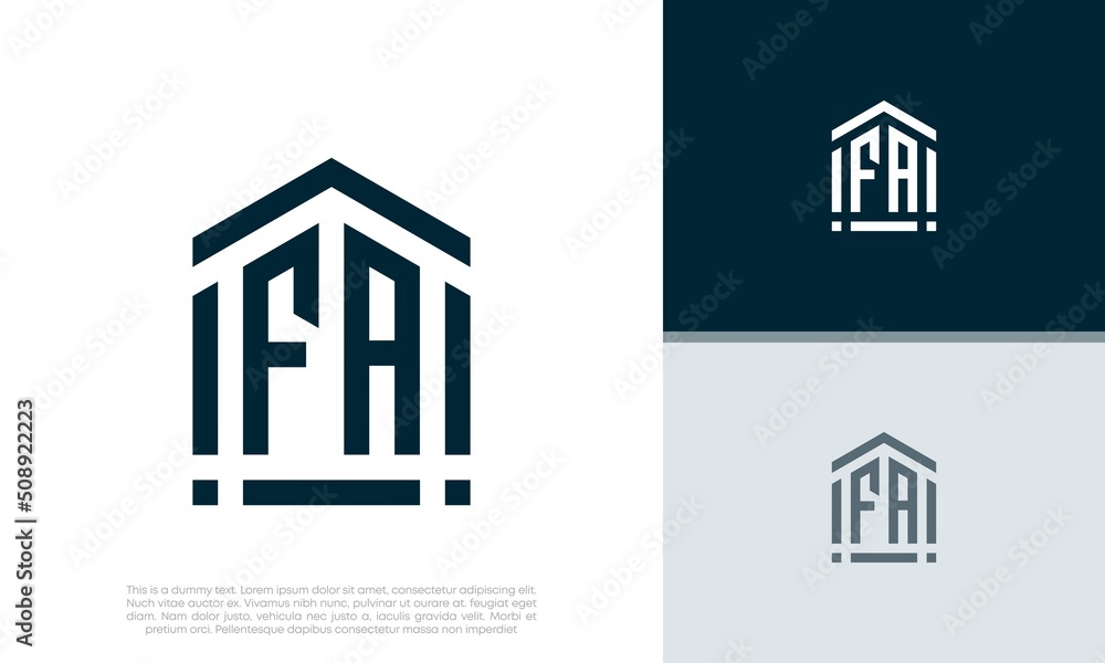 Simple Initials FA logo design. Initial Letter Logo. Shield logo. Simple Initials FA logo design. Initial Letter Logo. Shield logo.