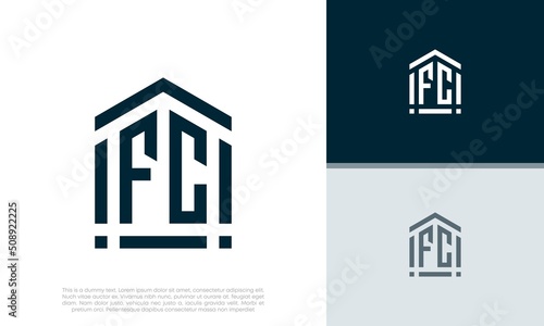 Simple Initials FC logo design. Initial Letter Logo. Shield logo.