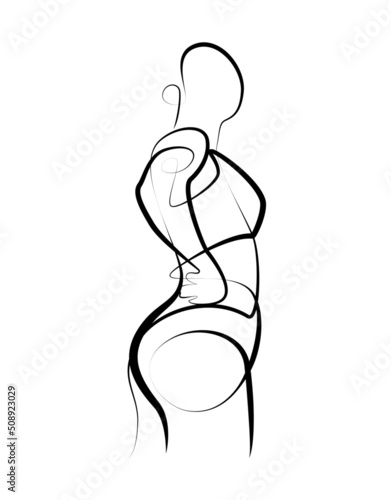 athletic girl standing sideways