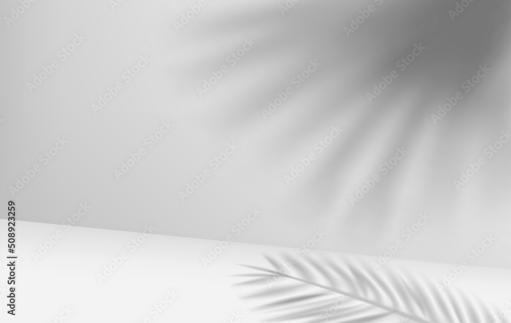 Bright room with shadow of leaves on the wall. 3d vector illustration Bright room with shadow of leaves on the wall. 3d vector illustration