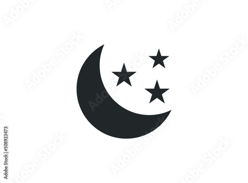 moon and stars icon vector design template