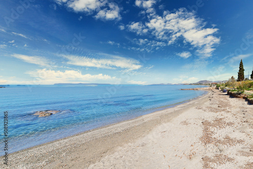 Beach of Kalivia Lagonisi in Attica  Greece