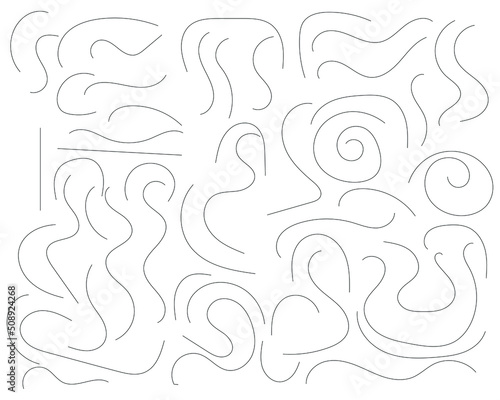 curved line hand drawn line art