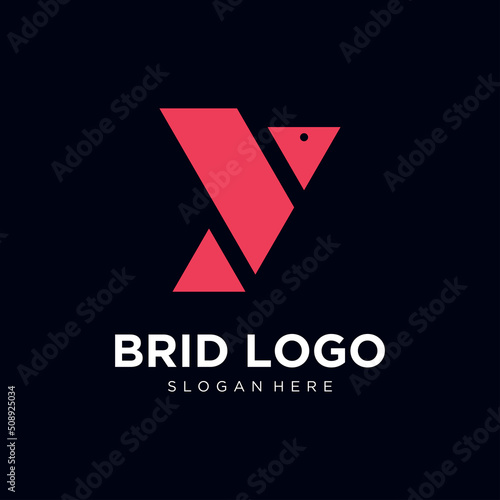 Initial Letter y with bird logo design.