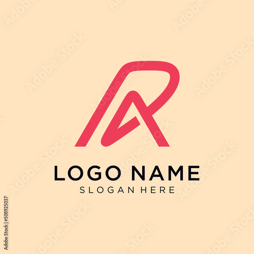 Letter RA or AR logo design template.