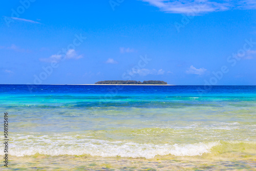 View of Mnemba island in the Indian Ocean, Zanzibar, Tanzania