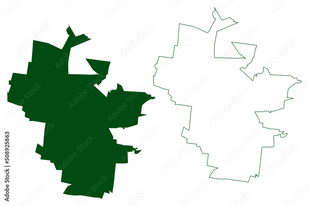 General Cepeda municipality (Free and Sovereign State of Coahuila de Zaragoza, Mexico, United Mexican States) map vector illustration, scribble sketch General Cepeda map