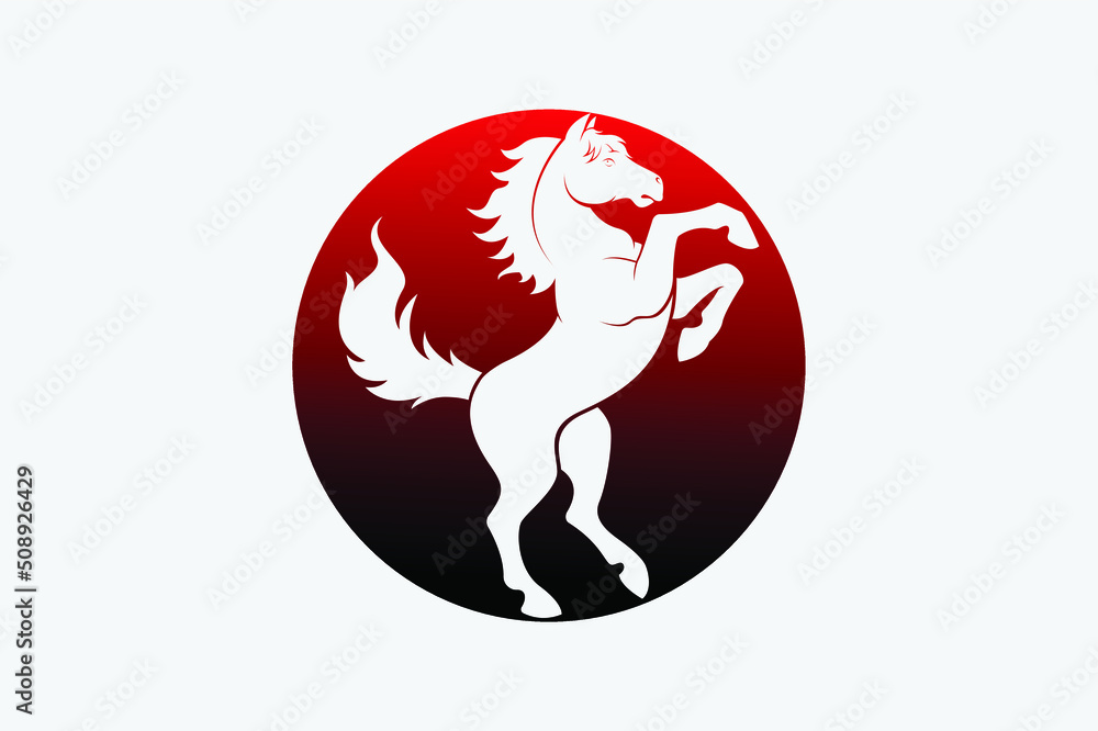 Horse Icon in circle, Vector, Silhouette Horse Icon in circle, Vector, Silhouette
