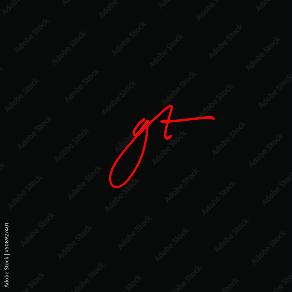 Obraz premium initials letter Gthandwriting logo vector template