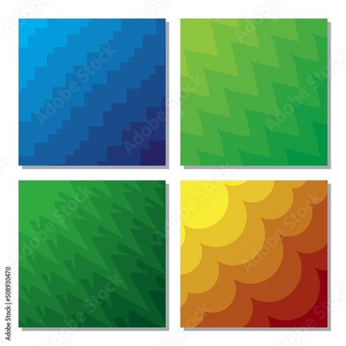 abstract backgrounds of geometric four seasons, vector and illustration