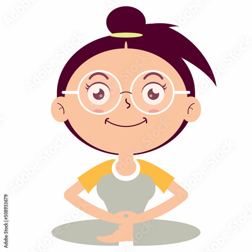 girl meditate illustration cartoon cute