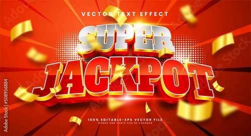Obraz na plátně Super jackpot 3d editable text effect with gold color, suitable for winner themes