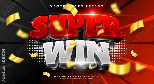 Super win 3d editable text effect, suitable for winner themes.