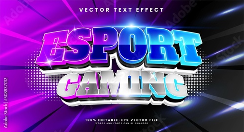 Esport gaming 3d editable text effect, suitable for gaming themes.