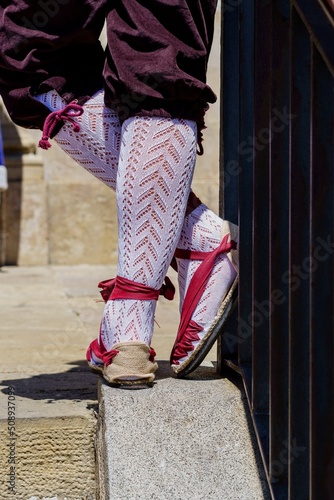 Espardenya is a piece of light wool made of natural fibers with a single piece of cane, esparto fiber. These sandals are very popular all over the Pyrenees, from Catalonia to the Basque Country. photo