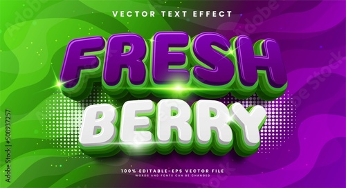 Fresh berry 3d editable text effect, suitable for fresh juice themes.
