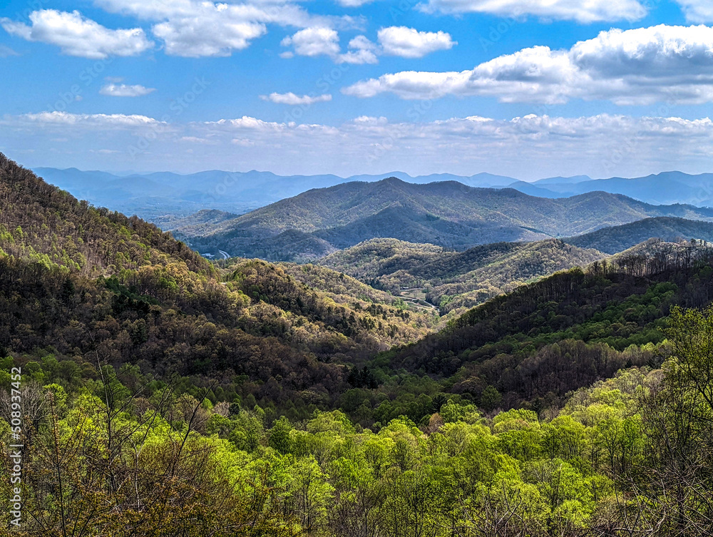 Fototapeta premium Nantahala national forest scenic mountain ovelook in north carolina