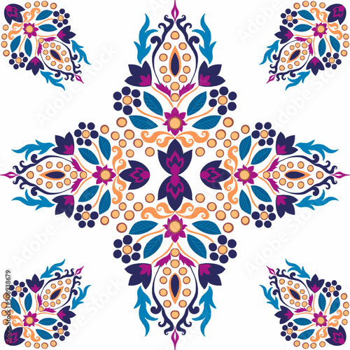 Pattern abstract indian oriental beautiful folk textile symbol painting template Texture decoration colorful geometric