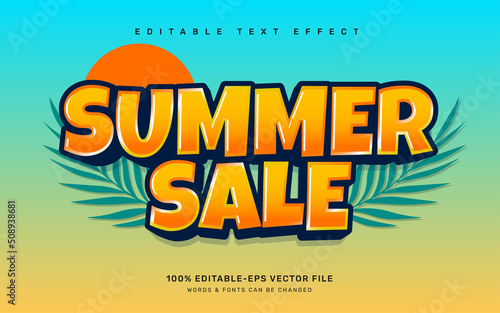 summer sale editable text effect template photo