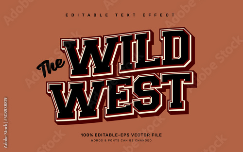 Wild west cowboy editable text effect template