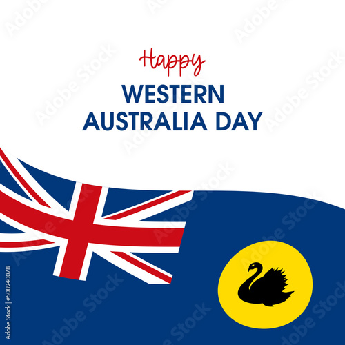 Western Australia Day vector. Waving flag of Western Australia icon vector isolated on a white background. First Monday in June each year. Important day © betka82