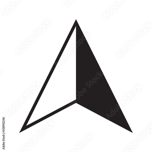 Architectural sharp north arrow and compass outline vector	