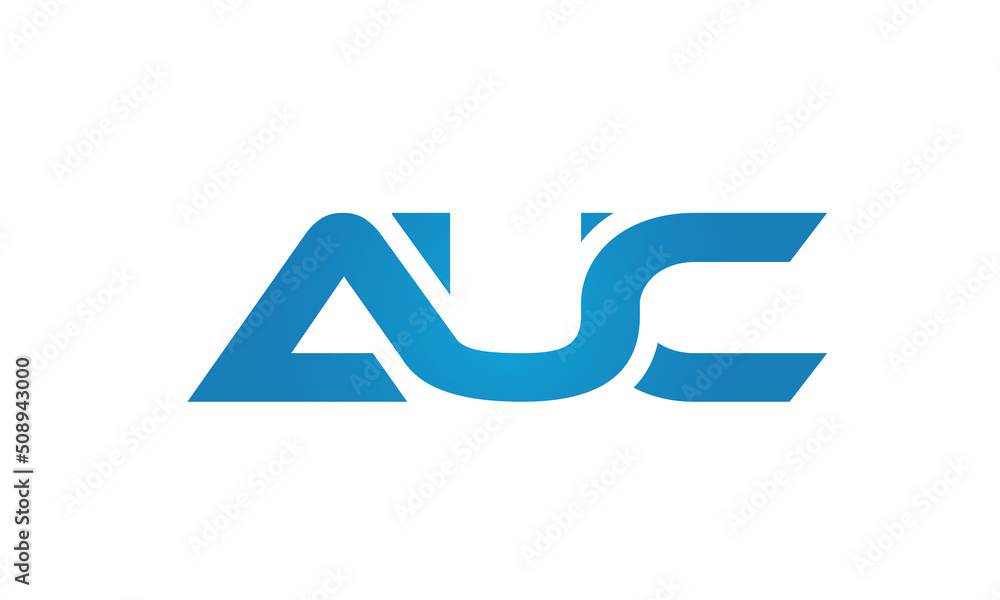 Connected AUC Letters logo Design Linked Chain logo Concept Connected AUC Letters logo Design Linked Chain logo Concept