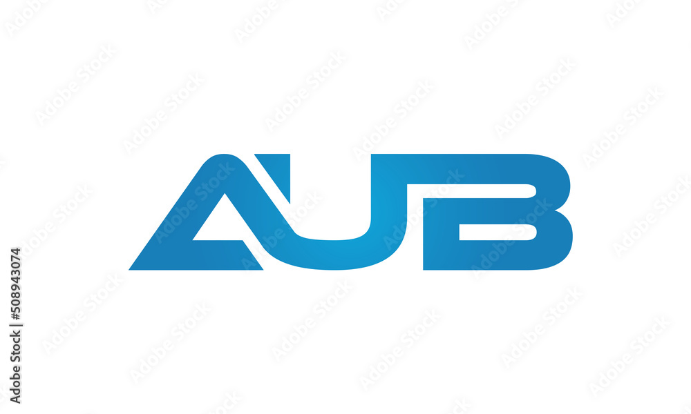 Connected AUB Letters logo Design Linked Chain logo Concept Connected AUB Letters logo Design Linked Chain logo Concept